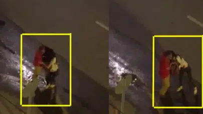 Herkesin gözü önünde kadına saldırıp taciz etti