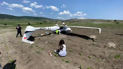 Bilecik'te eğitim uçağı kırıma uğradı: Ters döndü
