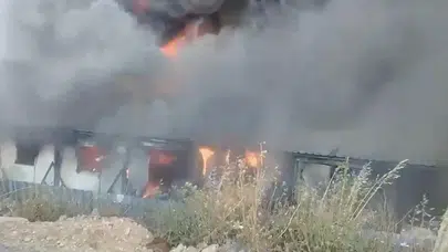 Bodrum'da işçi konteynerlerinde yangın çıktı