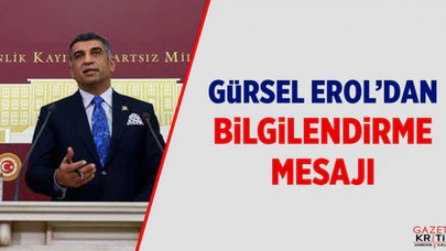 VEKİL EROL'DAN BİLGİLENDİRME MESAJI