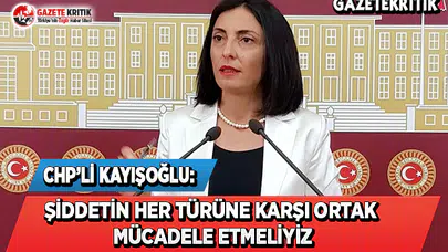 CHP'li Kayışoğlu: Şiddetin Her Türüne Karşı Ortak Mücadele Etmeliyiz