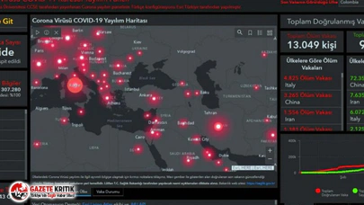 Virüsün dünyaya yayılım haritası Türkçeye çevrildi