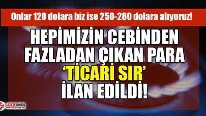 Vatandaşın cebinden çıkan para ''ticari sır'' oldu!