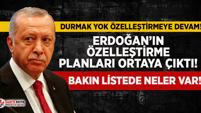 İşte Erdoğan'ın önündeki ''özelleştirme'' listesi