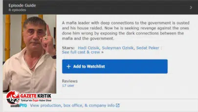 Sedat Peker'in videoları IMDb listesine girdi