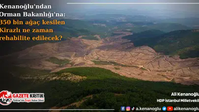 Kenanoğlu’ndan Orman Bakanlığı’na: 350 bin ağaç kesilen Kirazlı ne zaman rehabilite edilecek?
