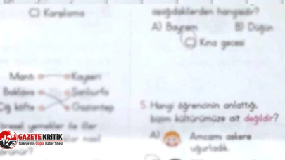 İlkokul test kitabında skandal sorular