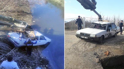 Sulama kanalına uçan otomobilde ölü bulundu