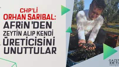 CHP'Lİ ORHAN SARIBAL: AFRİN'DEN ZEYTİN ALIP KENDİ ÜRETİCİSİNİ UNUTTULAR