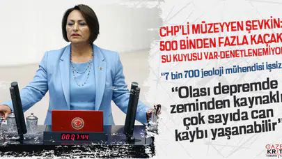 CHP'Lİ MÜZEYYEN ŞEVKİN:500 BİNDEN FAZLA KAÇAK SU KUYUSU VAR-DENETLENEMİYOR