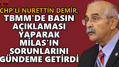 Demir, TBMM'de basın açıklaması yaparak Milas'ın sorunlarını gündeme getirdi
