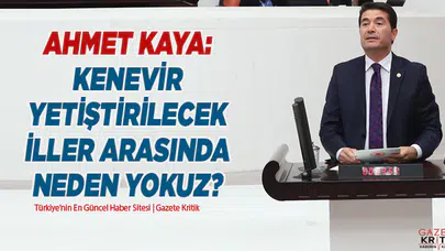 CHP'Lİ AHMET KAYA:KENEVİR YETİŞTİRİLECEK İLLER ARASINDA NEDEN YOKUZ?
