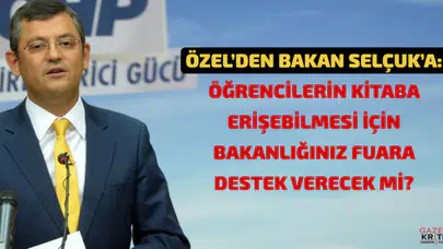 CHP'Lİ ÖZEL, MANİSA KİTAP FUARINDAN DESTEĞİN ÇEKİLMESİNİ TBMM GÜNDEMİNE TAŞIDI