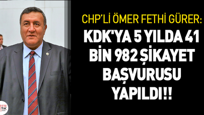 GÜRER: KDK'YA 5 YILDA 41 BİN 982 ŞİKAYET BAŞVURUSU YAPILDI!!