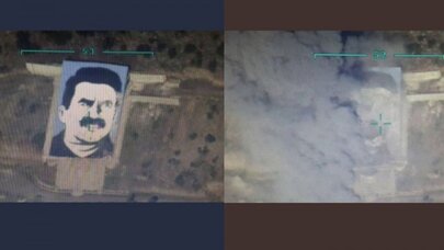 Suriye'deki elebaşı Öcalan posteri imha edildi!