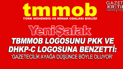 Yeni Şafak, TMMOB Logosunu PKK Logosuna Benzetti : GAZETECİLİK AYAĞA DÜŞÜNCE BÖYLE OLUYOR