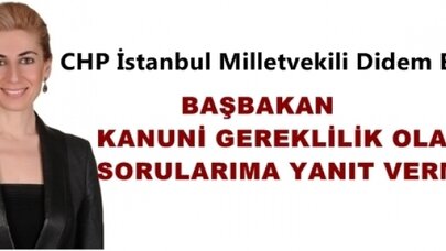 DİDEM ENGİN:   BAŞBAKAN KANUNİ GEREKLİLİK OLARAK SORULARIMA YANIT VERMELİ