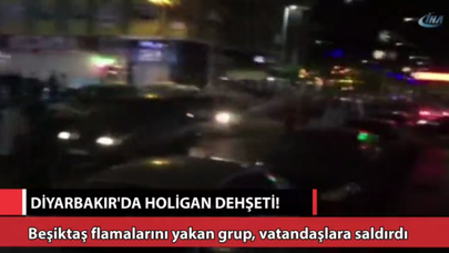 Diyarbekirspor taraftarları Beşiktaşlıları engelledi! Holiganlar vatandaşlara saldırdı