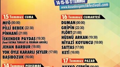 KUŞADASI GENÇLİK FESTİVALİ BUGÜN BAŞLIYOR
