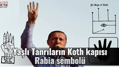 Yaşlı Tanrıların Koth kapısı Rabia sembolü