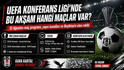 UEFA Konferans Ligi’nde bu akşam hangi maçlar var? 13 Ağustos maç programı, yayın kanalları
