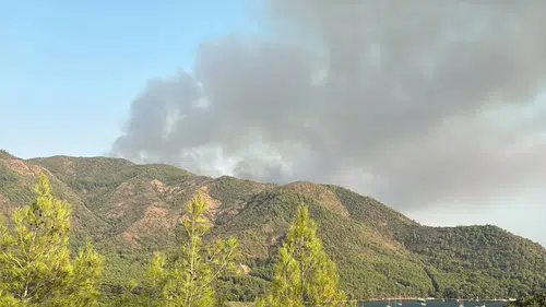 Marmaris'te orman yangınına 16 helikopterle yoğun müdahale sürüyor