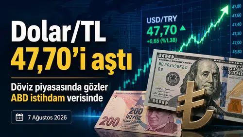 Dolar/TL 47,70’i aştı: Döviz piyasasında gözler ABD istihdam verisinde