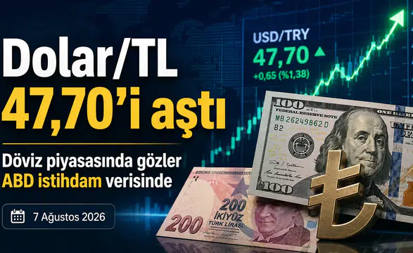Dolar/TL 47,70’i aştı: Döviz piyasasında gözler ABD istihdam verisinde
