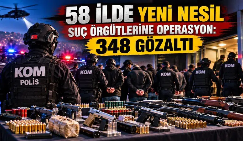 58 ilde yeni nesil suç örgütlerine yönelik operasyonda 348 şüpheli yakalandı