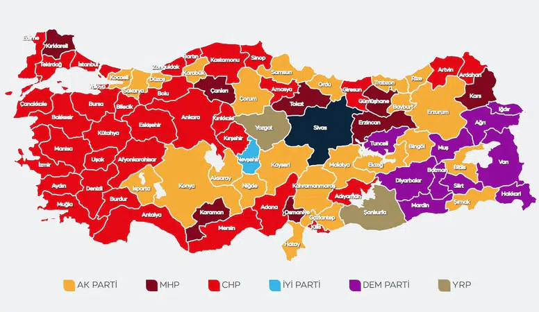 Türkiye'nin 2024 Yerel Seçim Haritası: Partiler Arası Derin Değişimler Gözüktü