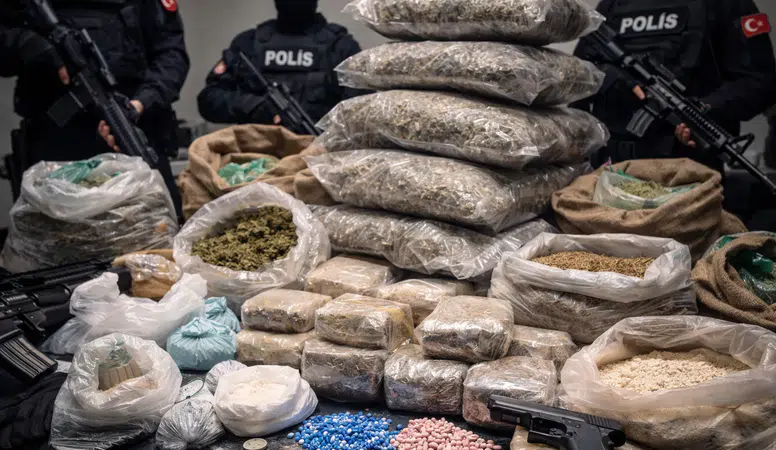 Türkiye genelinde 24 ilde düzenlenen uyuşturucu operasyonlarında 144 gözaltı, 1 ton uyuşturucu ele geçirildi