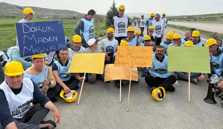 Doruk Madencilik İşçilerinin Yürüyüşüne Polis Engeli: Gerginlik Yaşandı, Bir İşçi Fenalaştı