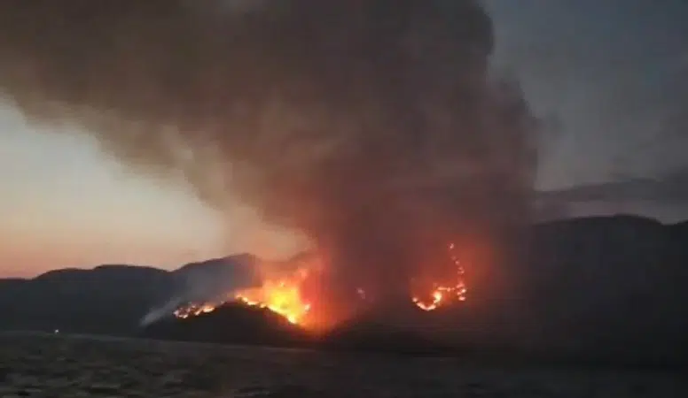 Marmaris’te orman yangınına 16 helikopter, 7 uçak ve çok sayıda ekip müdahale ediyor