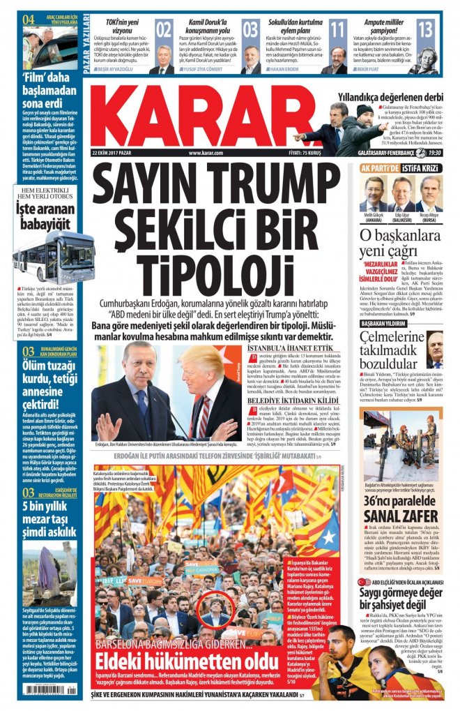 22.10.2017 GAZETE MANŞETLERİ 17