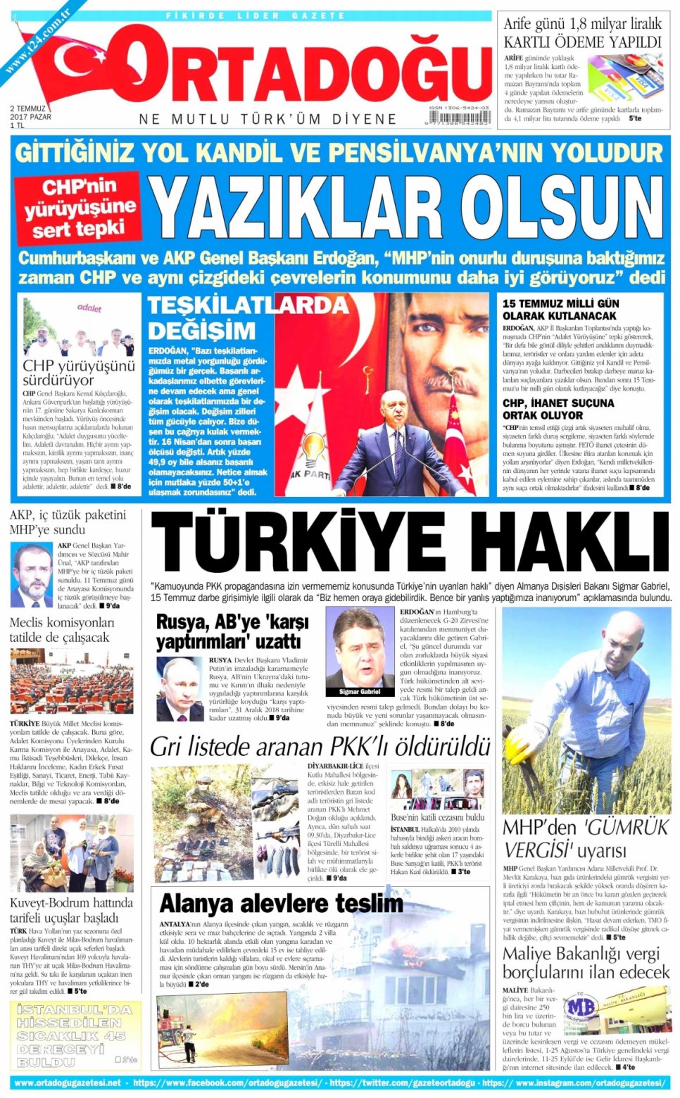 2 Temmuz 2017 Gazete Manşetleri 18