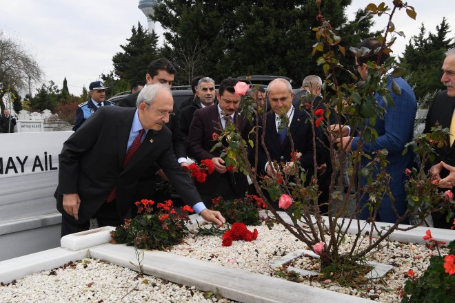 KILIÇDAROĞLU, ASLANOĞLU'NUN KABRİN ZİYARET ETTİ 7