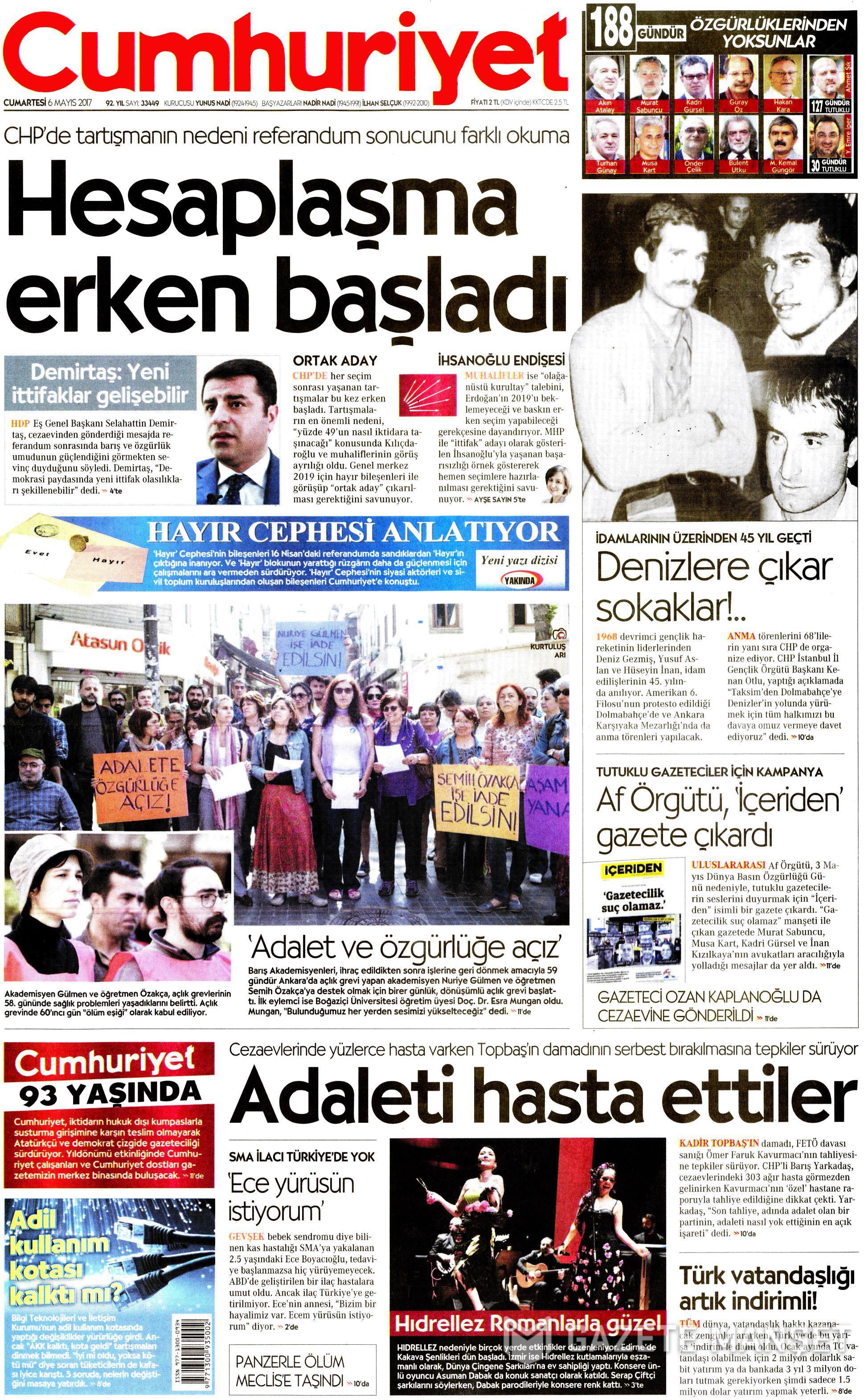 GAZETE MANŞETLERİ 06.05.2017 17