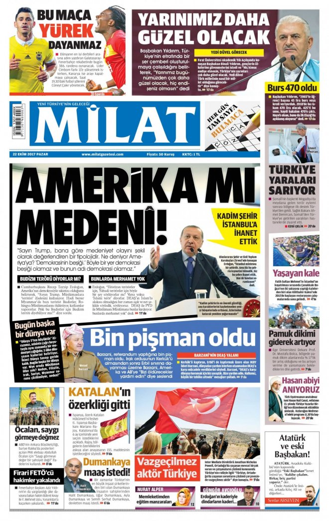 22.10.2017 GAZETE MANŞETLERİ 13