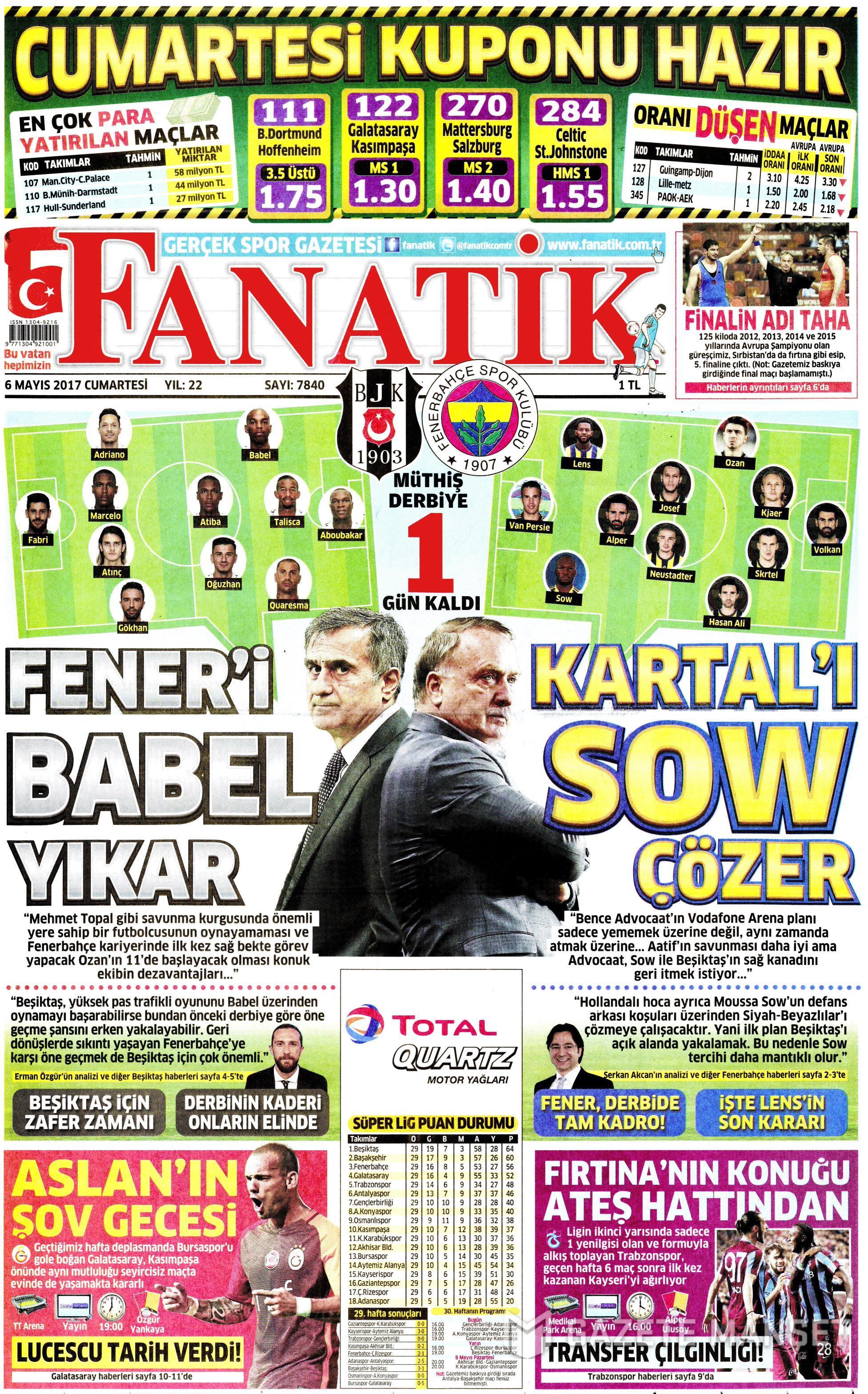 GAZETE MANŞETLERİ 06.05.2017 15