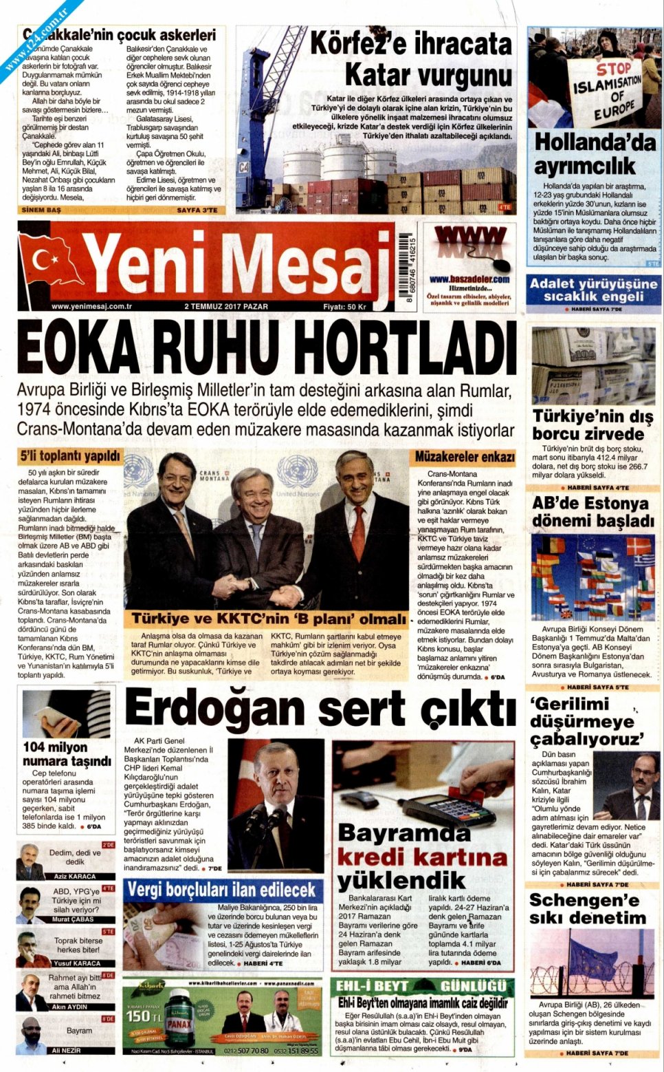 2 Temmuz 2017 Gazete Manşetleri 4