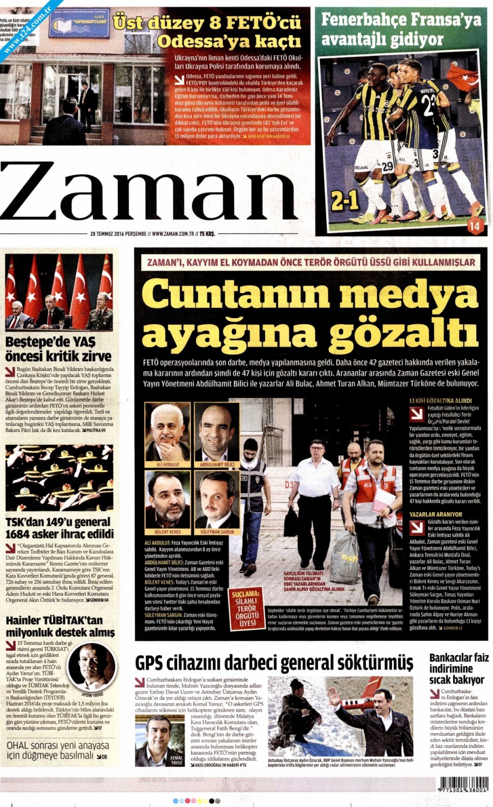 2 Temmuz 2017 Gazete Manşetleri 1