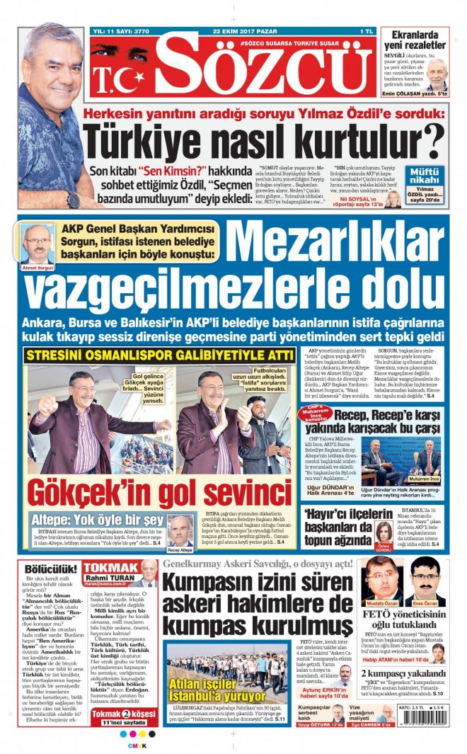 22.10.2017 GAZETE MANŞETLERİ 7