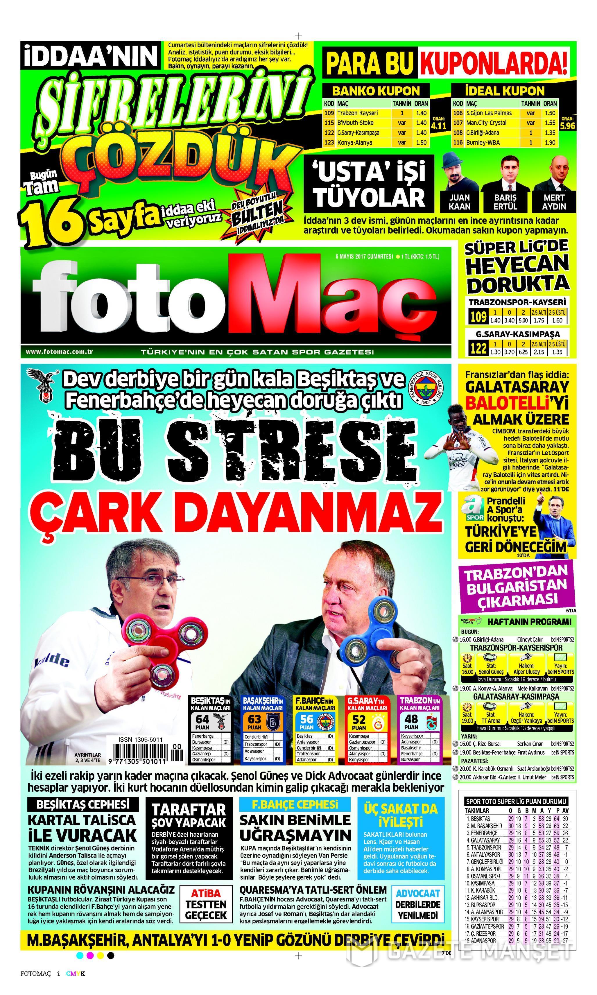 GAZETE MANŞETLERİ 06.05.2017 14