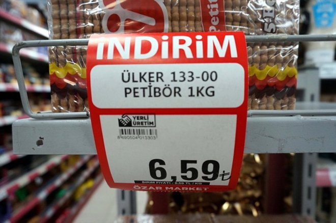 'Yerli üretim' logolu etiketler raflarda 3