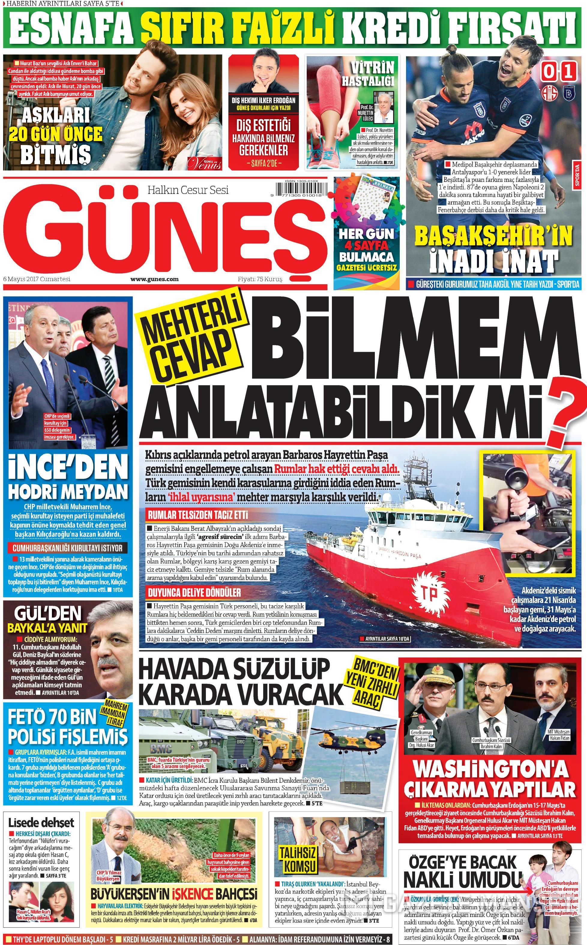 GAZETE MANŞETLERİ 06.05.2017 13