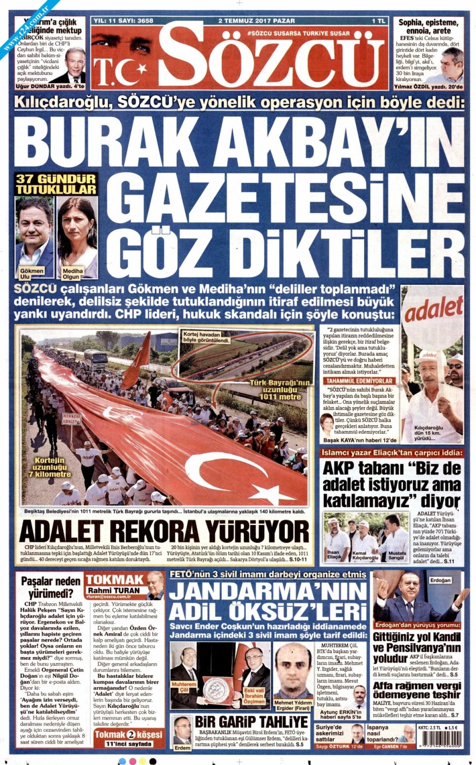 2 Temmuz 2017 Gazete Manşetleri 13