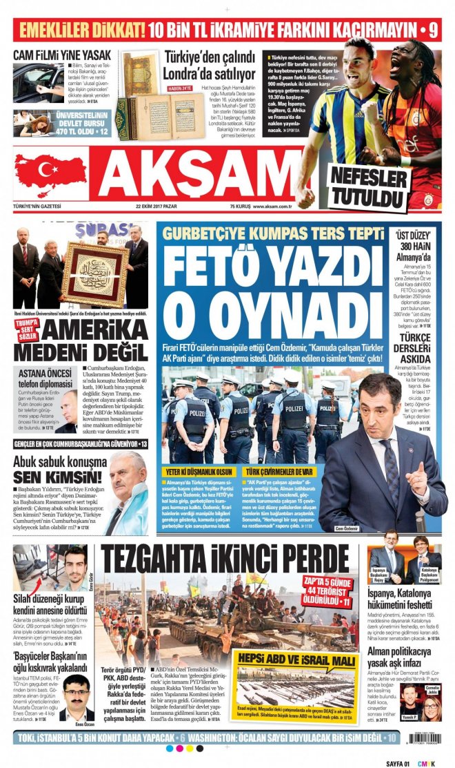 22.10.2017 GAZETE MANŞETLERİ 21