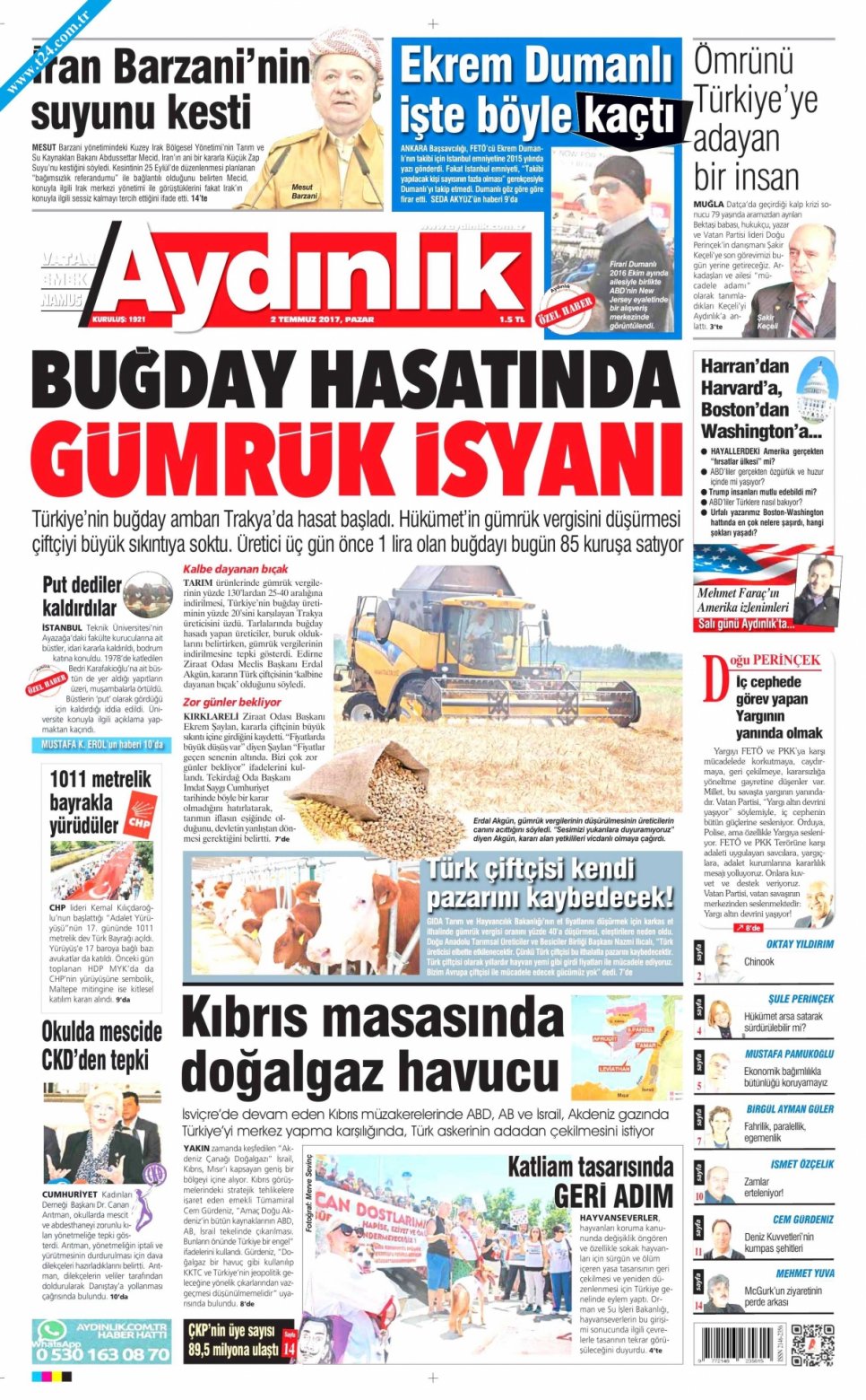2 Temmuz 2017 Gazete Manşetleri 32