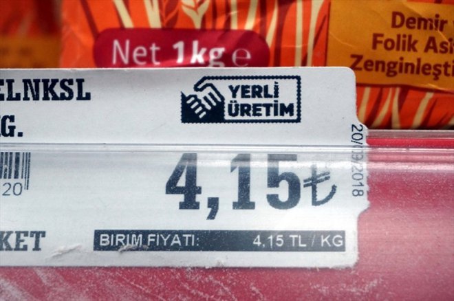 'Yerli üretim' logolu etiketler raflarda 2