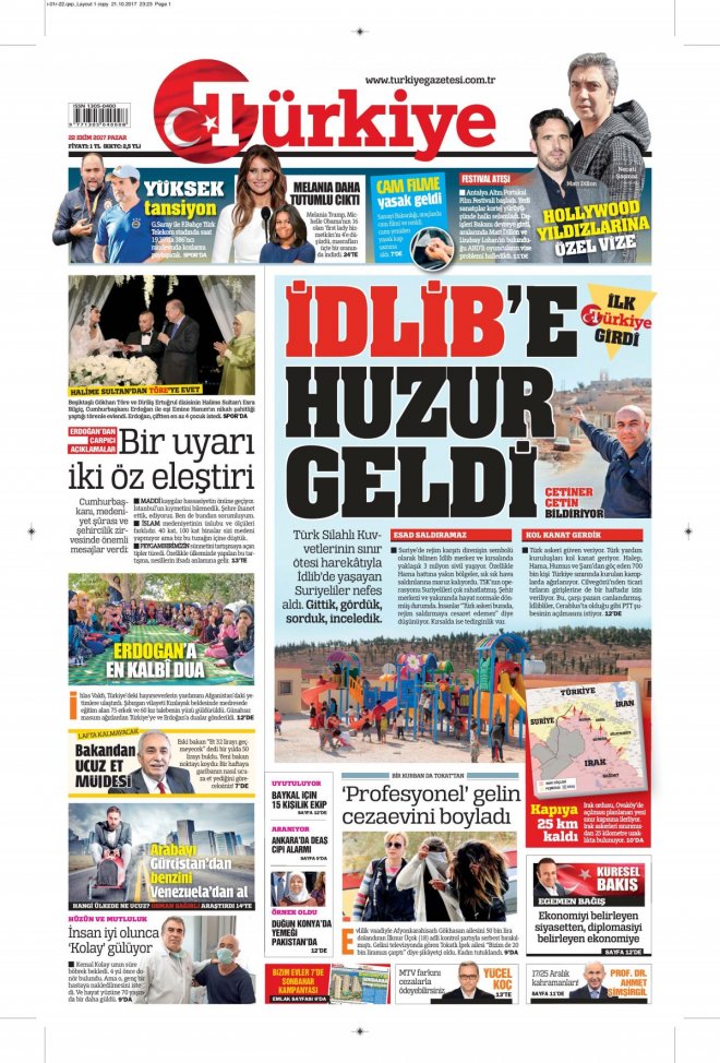 22.10.2017 GAZETE MANŞETLERİ 6